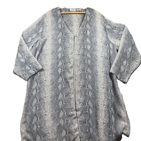 Oxygen Women Duster Cardigan Kimono Sheer Snakeskin Print Open Front 3X B107 - Picture 1 of 10